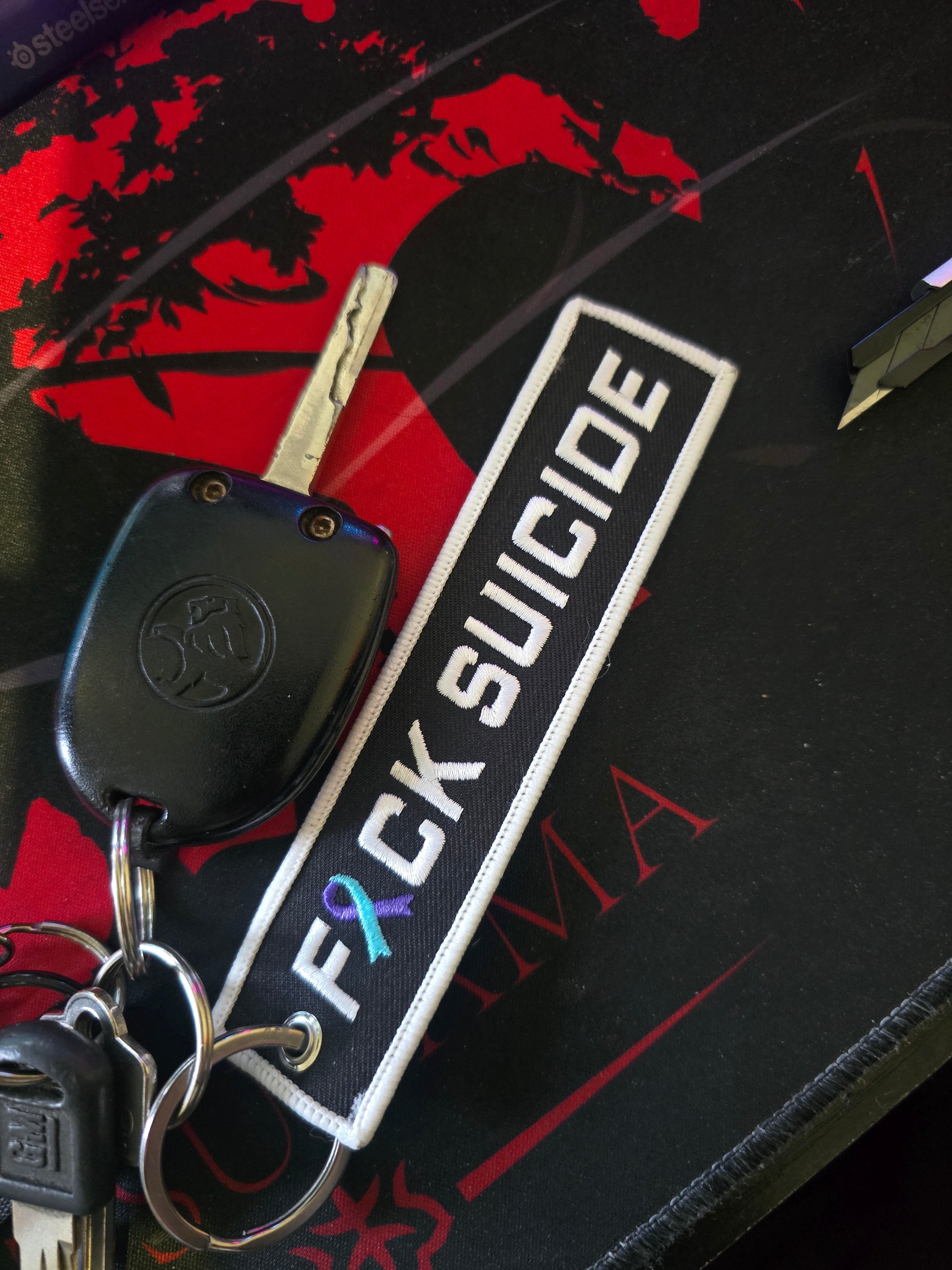 Jet Tag Keyring - embroidered